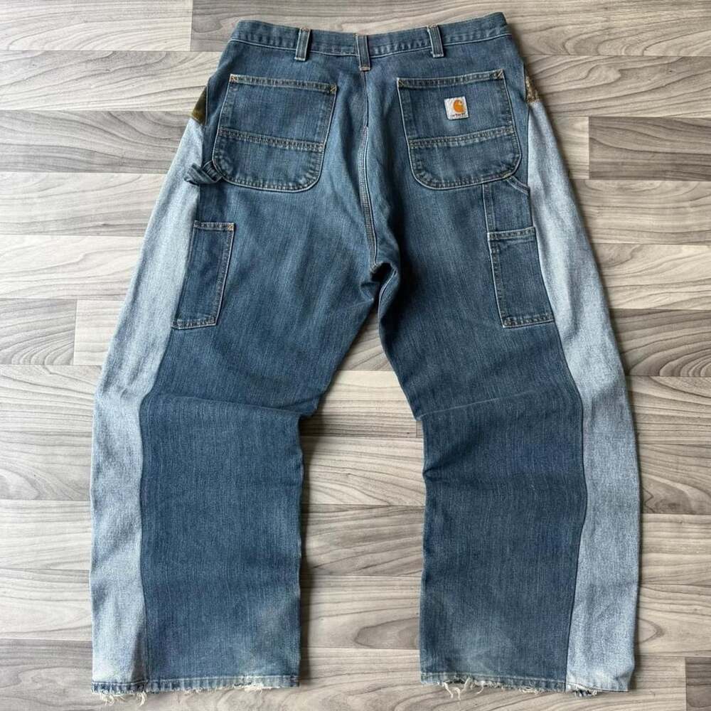 Carhartt Relaxed Fit Jeans Size 38 x 30 Blue Reworked Denim